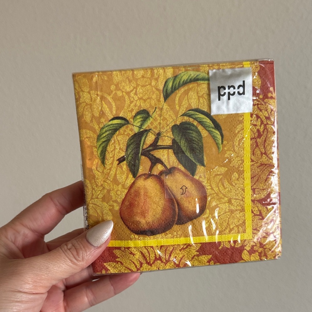 Yellow and Orange Fruit Design Napkins